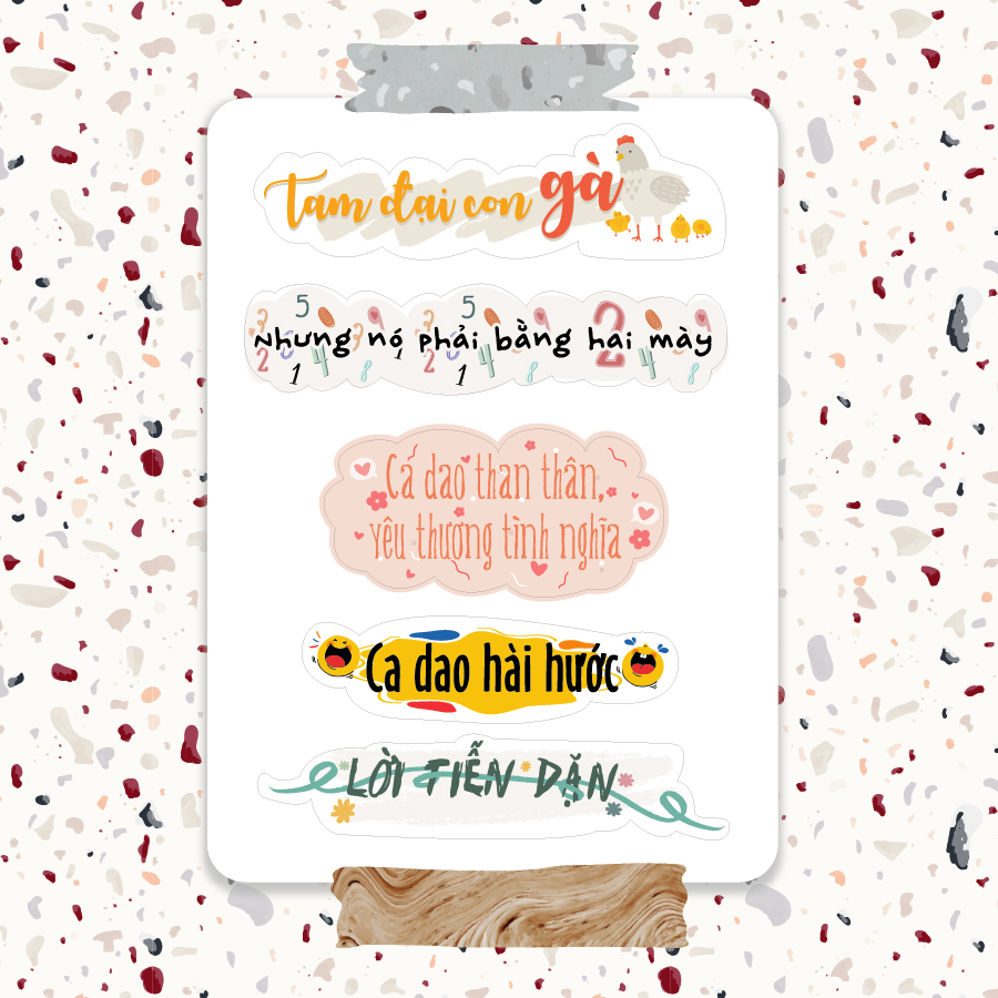 Nhãn dán sticker môn học 10 - Tựa bài ngữ văn