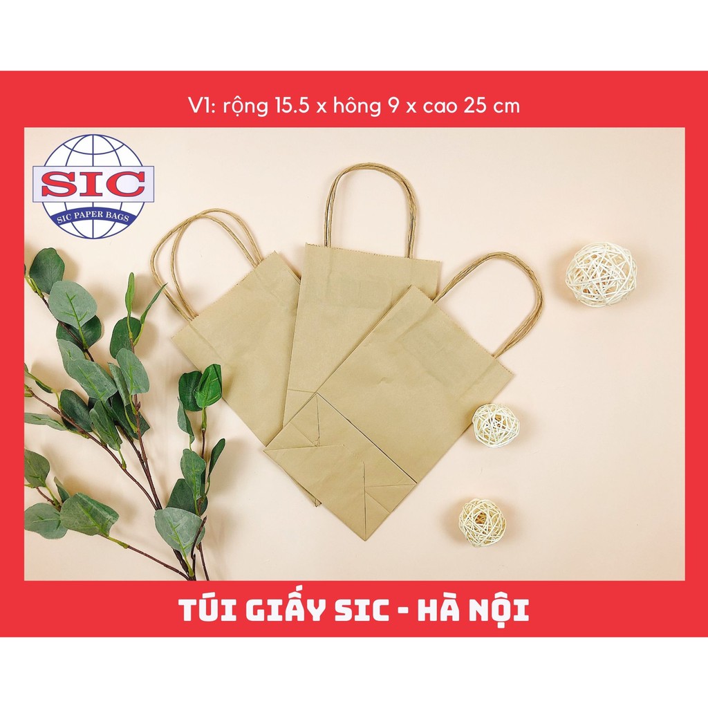 [SET 100 CHIẾC] TÚI GIẤY V1-15,5x9x25 cm CÓ QUAI
