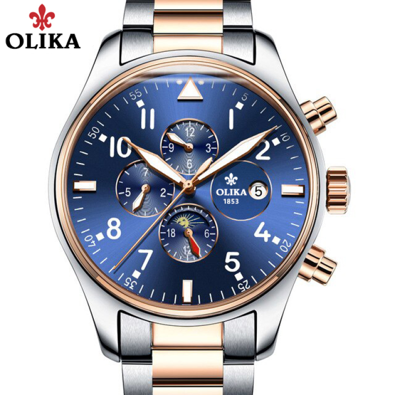 Nơi bán Đồng Hồ Nam OLIKA NHẬT BẢN Mặt 3D Siêu Đẹp, Chống Nước Tốt, Dây Thép và Dây Da
