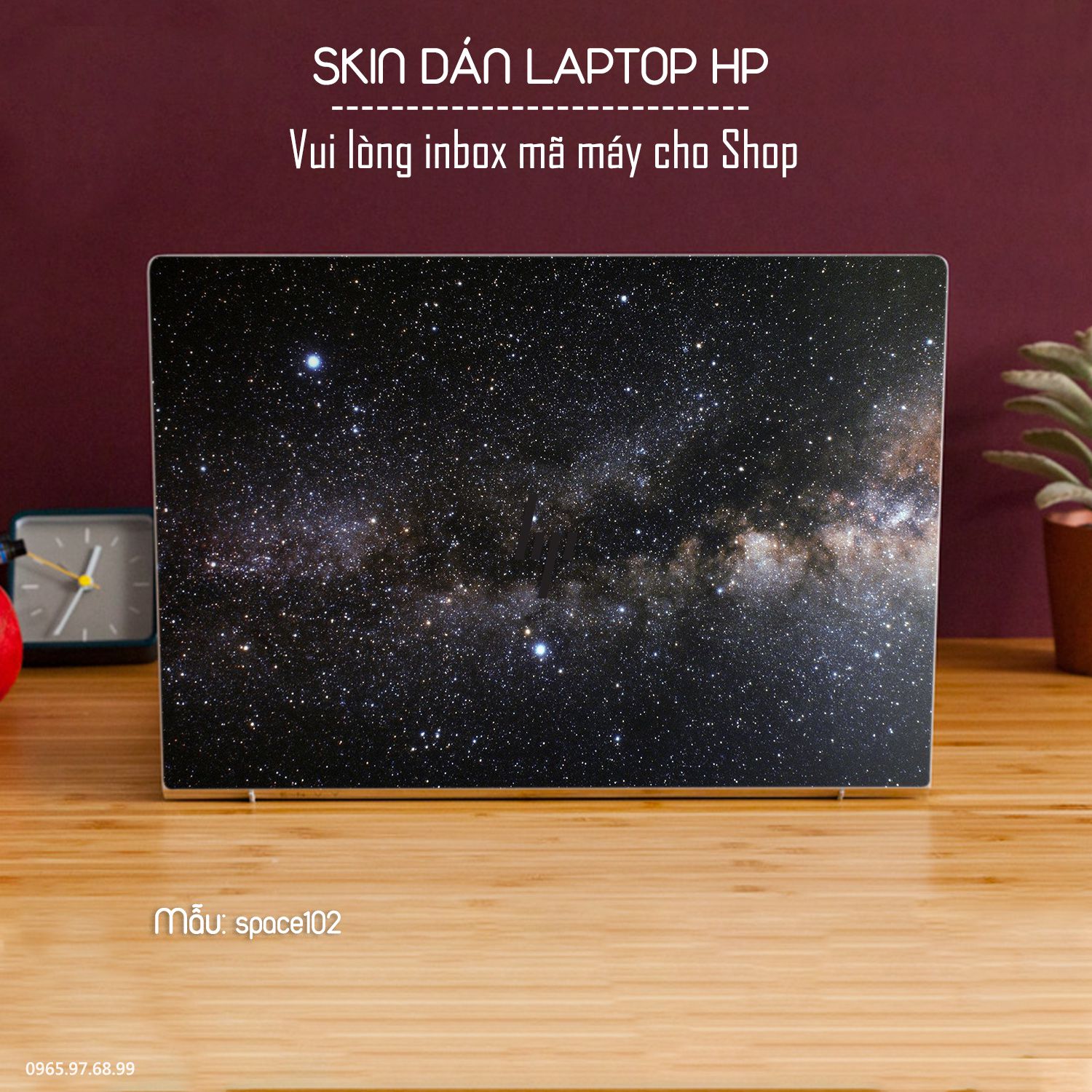 Decal Skin dán Laptop HP mẫu không gian (inbox mã máy cho shop)