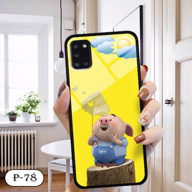 Ốp lưng kính 3d cute samsung a31