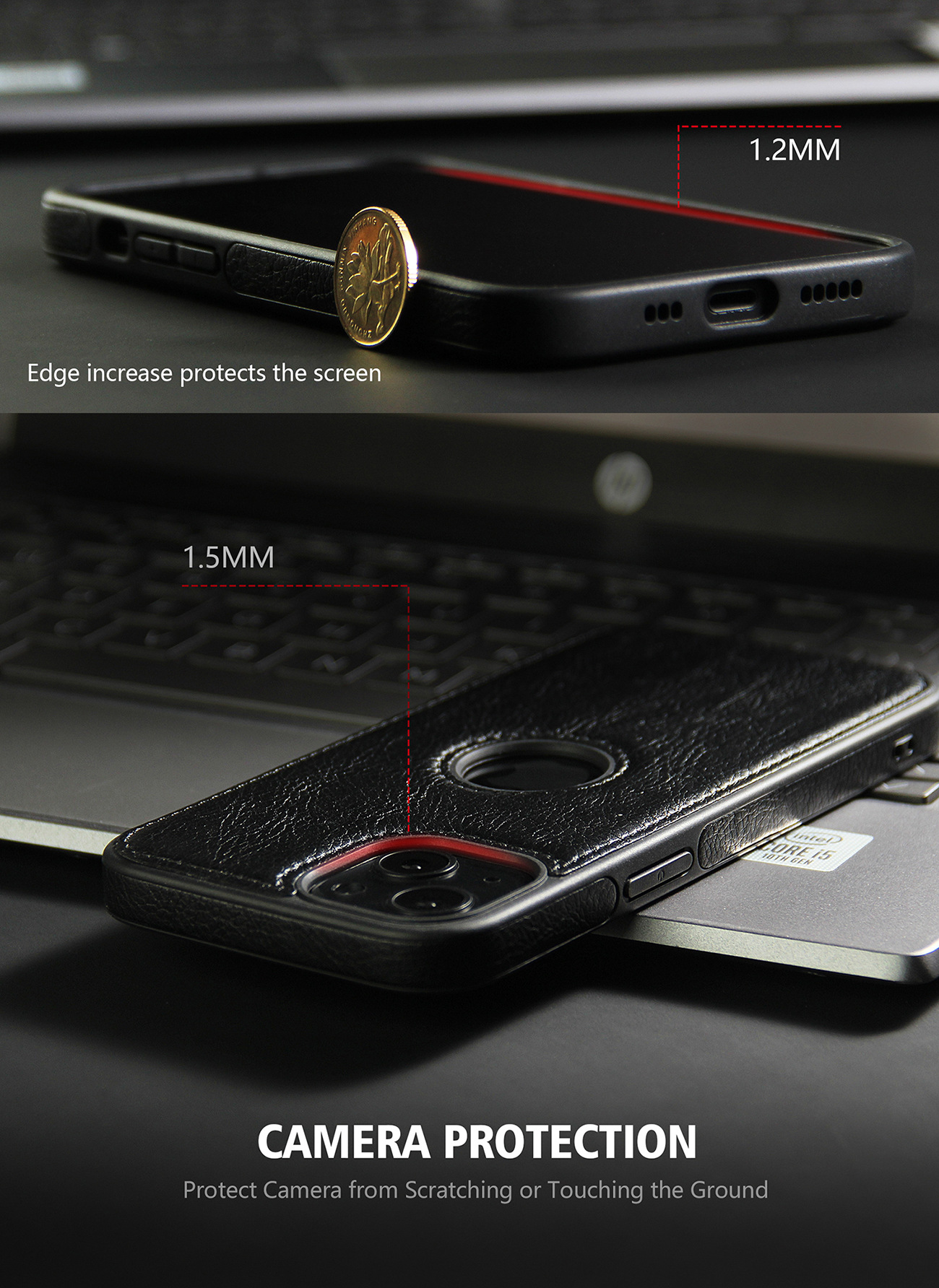Ốp lưng da dành cho iPhone 15 / 15 Plus / 15 Pro / 15 Pro Max