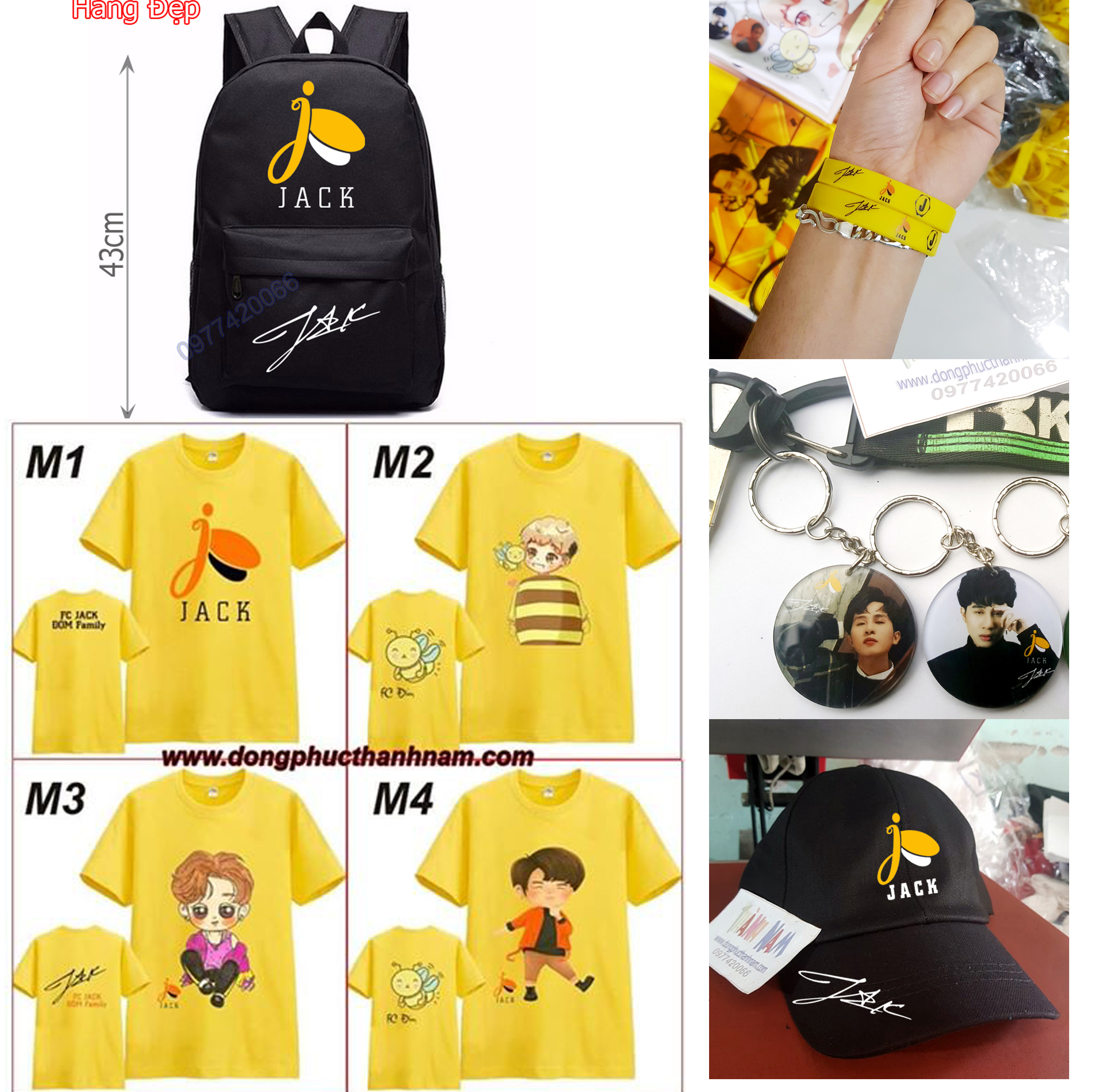 combo 5 món giá Hủy Diệt - Gồm 1 balo jack may 3 lớp, 1 áo Jack, 1 nón jack, 1 vòng jack và 1 móc khóa Trịnh Trần Phương Tuấn