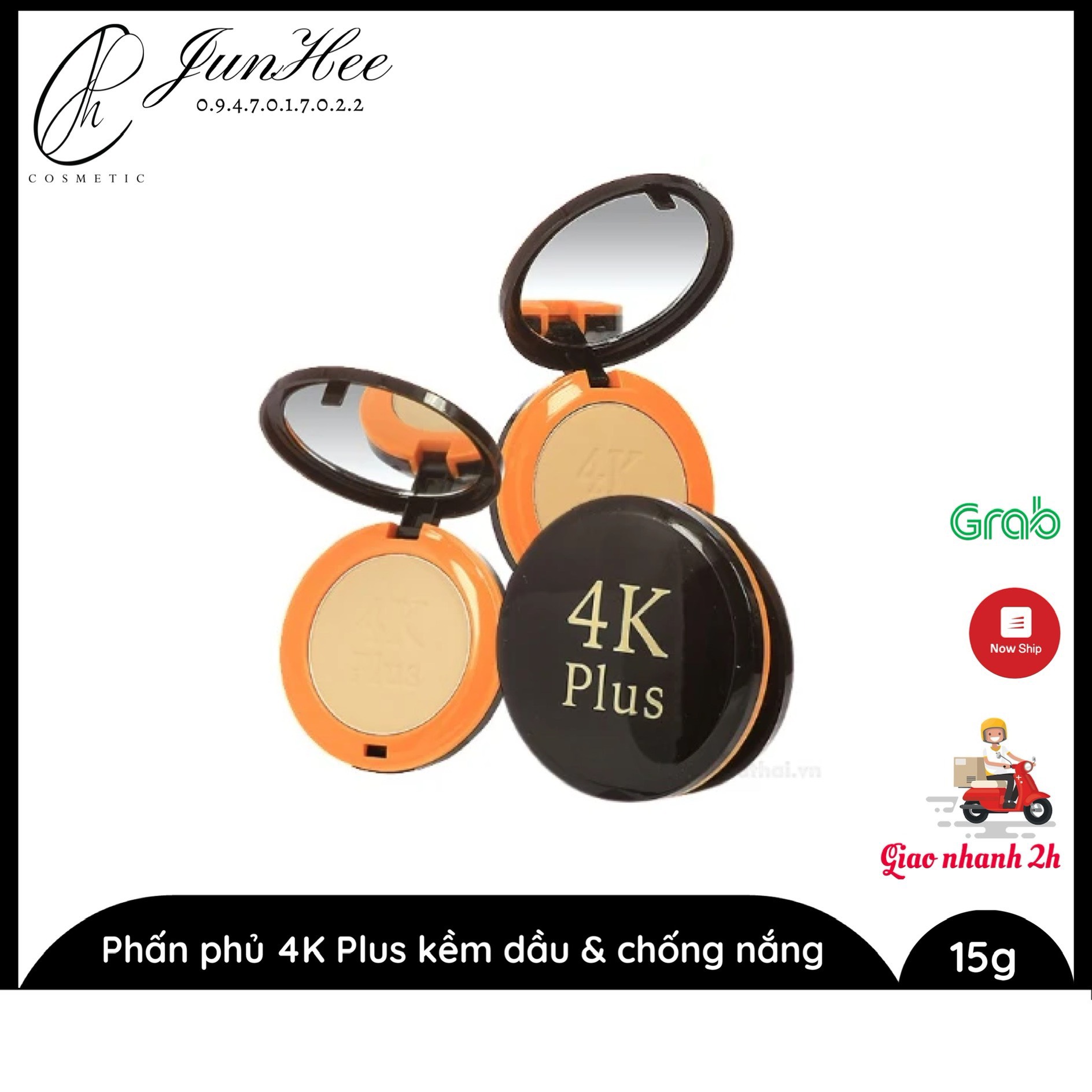 [ JunHee AUTH ] Phấn phủ 4K Plus kềm dầu và chống nắng SPF30 ThaiLand