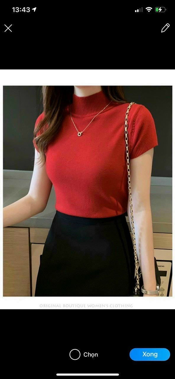 Áo Thun Gân Cổ Lọ Tay Ngắn Dễ Thương TTVV0005
