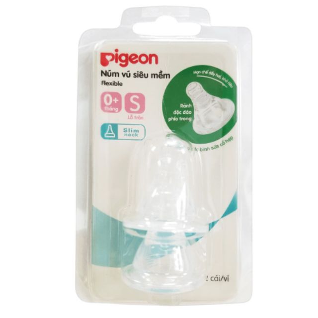 Núm ti bình Pigeon cổ hẹp hàng khẩu đủ size S/M/L/Y Cắt,