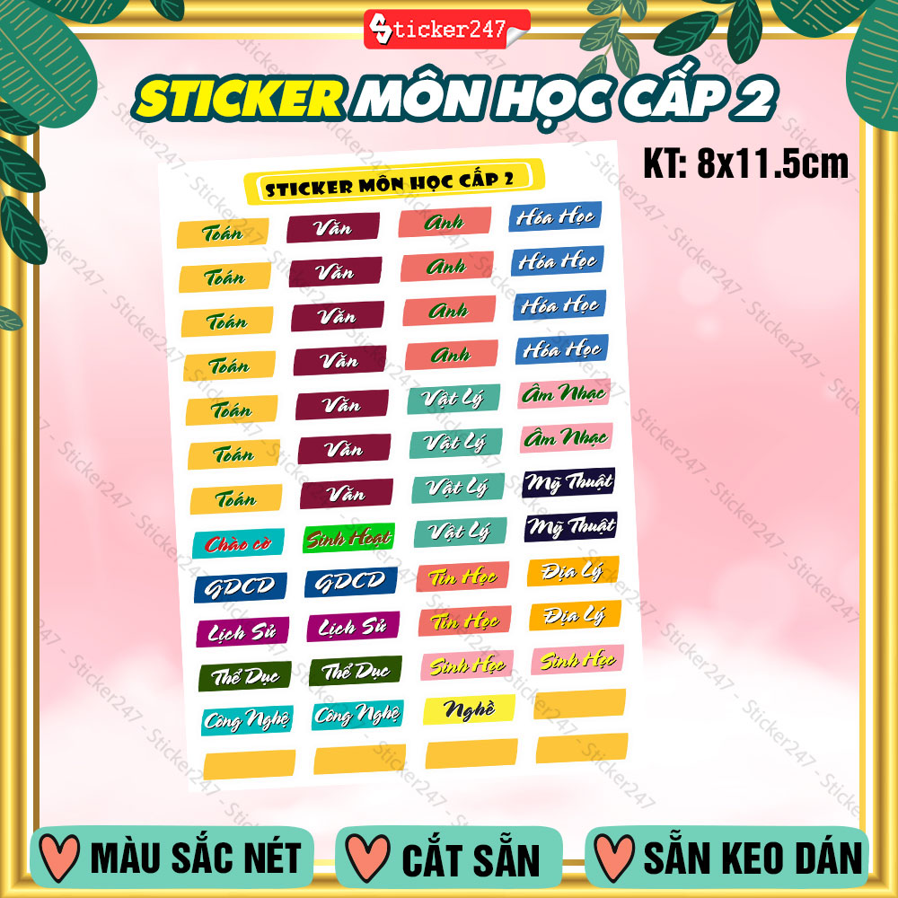 Thời khóa biểu bao đổi sticker môn học 🌈𝑭𝒓𝒆𝒆𝒔𝒉𝒊𝒑 decal thời khóa biểu thay môn tiện lợi, sticker môn học cấp 1,2,3