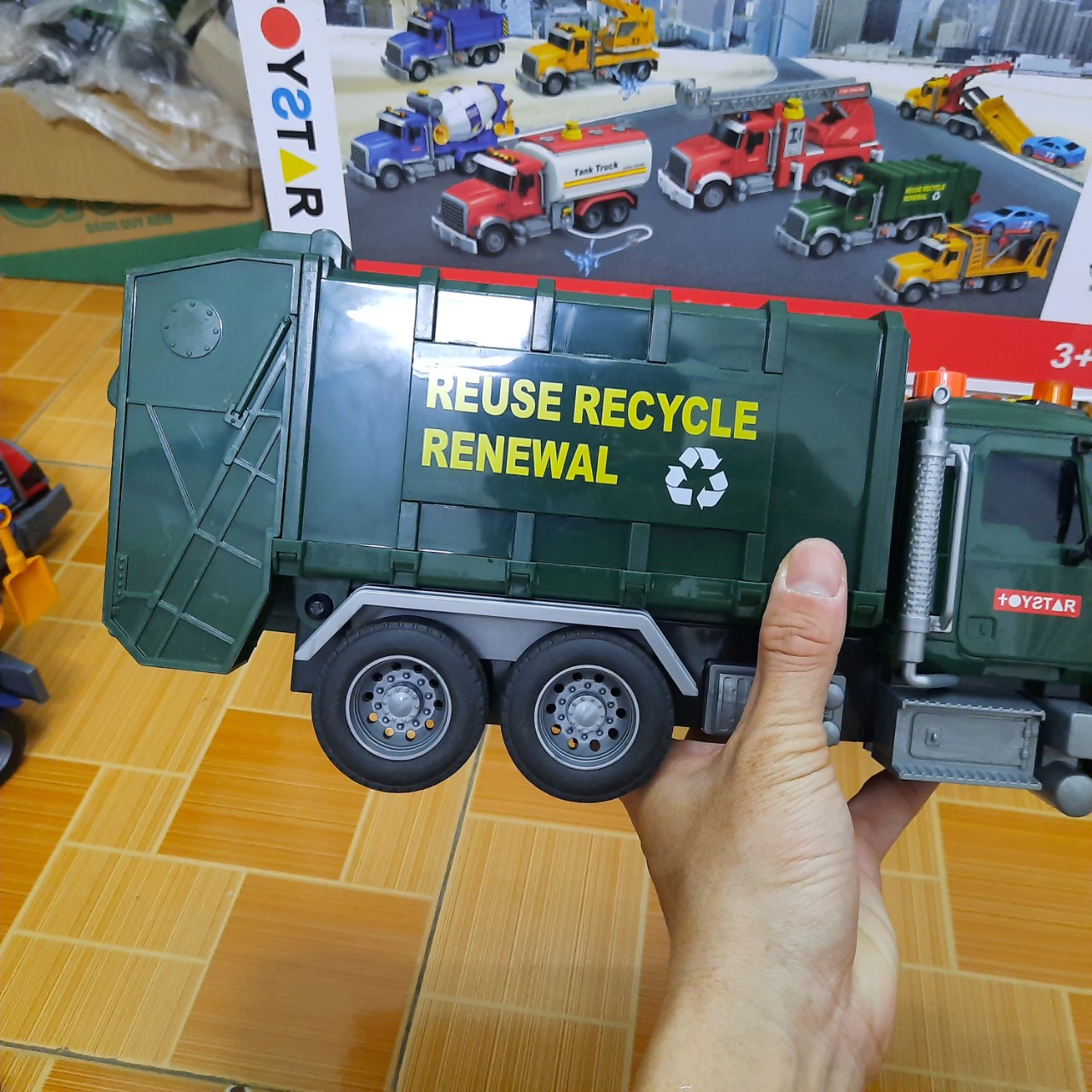 Xe ô tô chở rác cỡ lớn - Đồ chơi trẻ em mô hình xe cỡ lớn có âm thanh và đèn