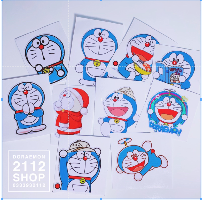01 miếng Tem dán, Sticker, hình dán DORAEMON 5,5cm