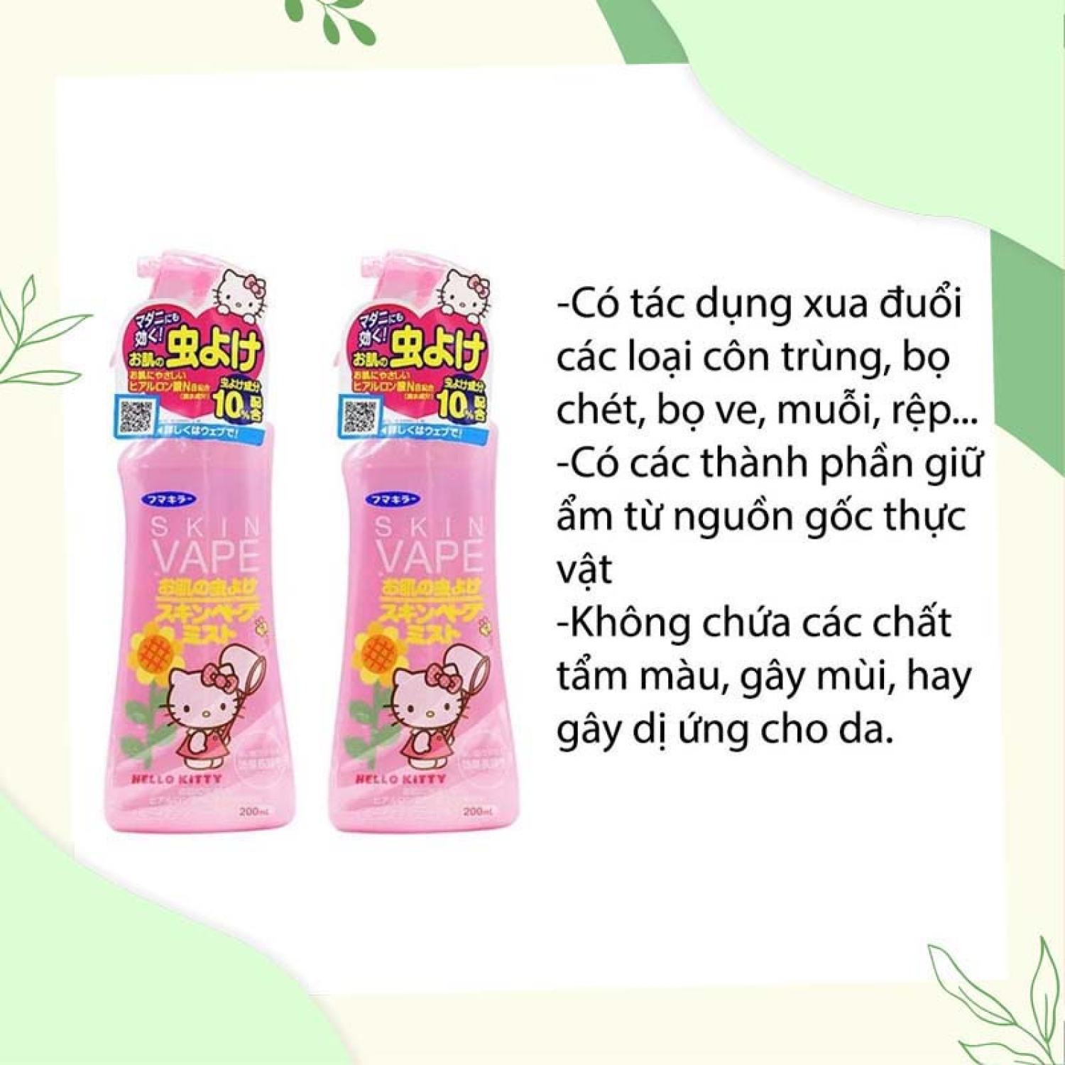 (HCM) Xịt chống muỗi Skin Vape Hello Kitty Nhật