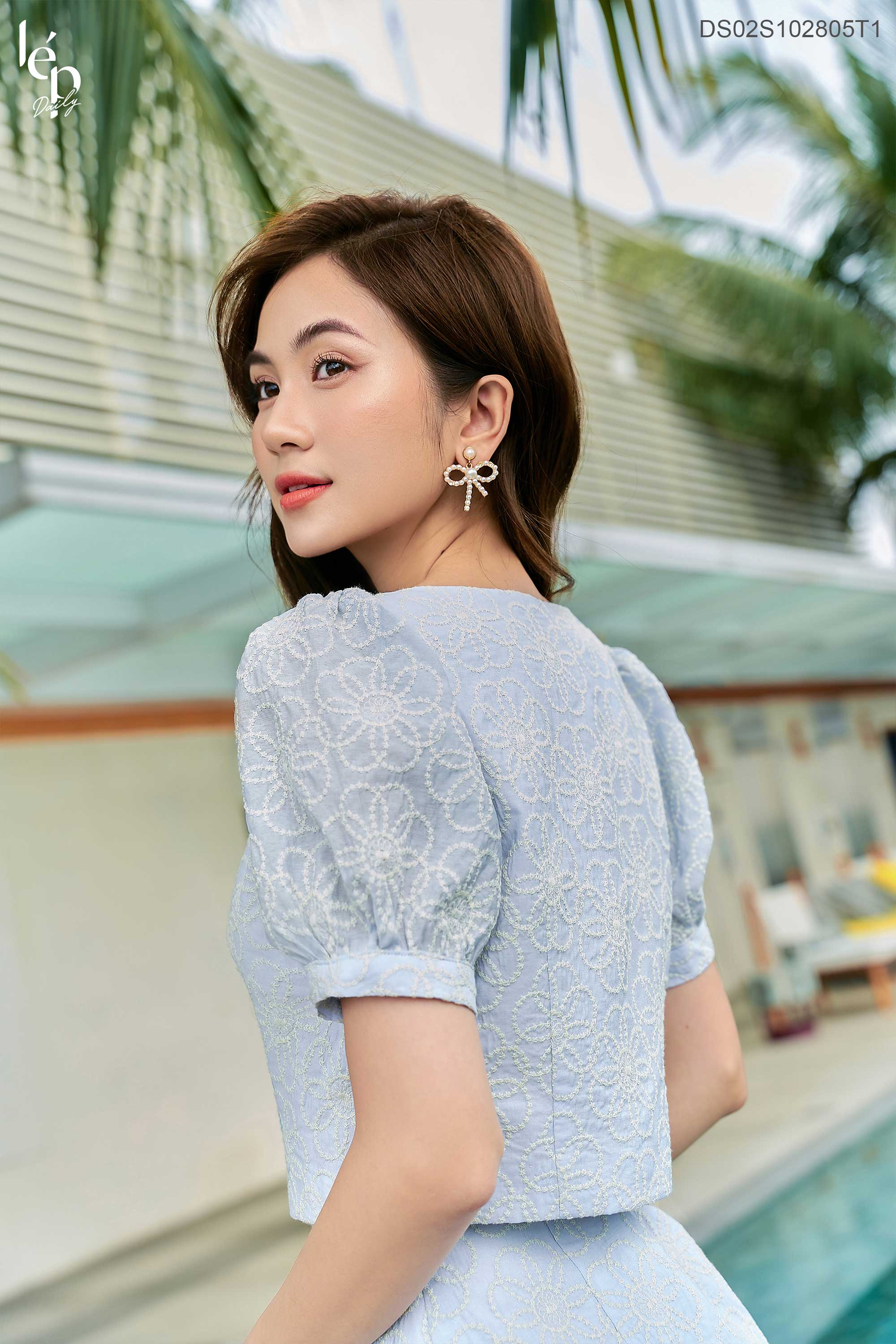 Set váy hoa thêu DS02S102805T1 Lep'