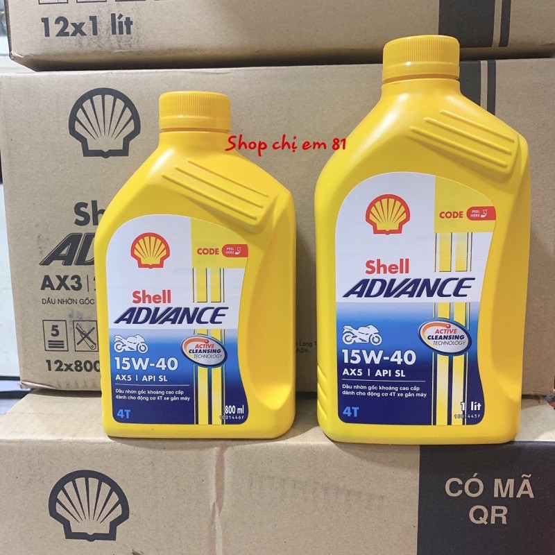NHỚT SHELL ADVANCE AX5 15W-40 1L (Nhớt xe số)