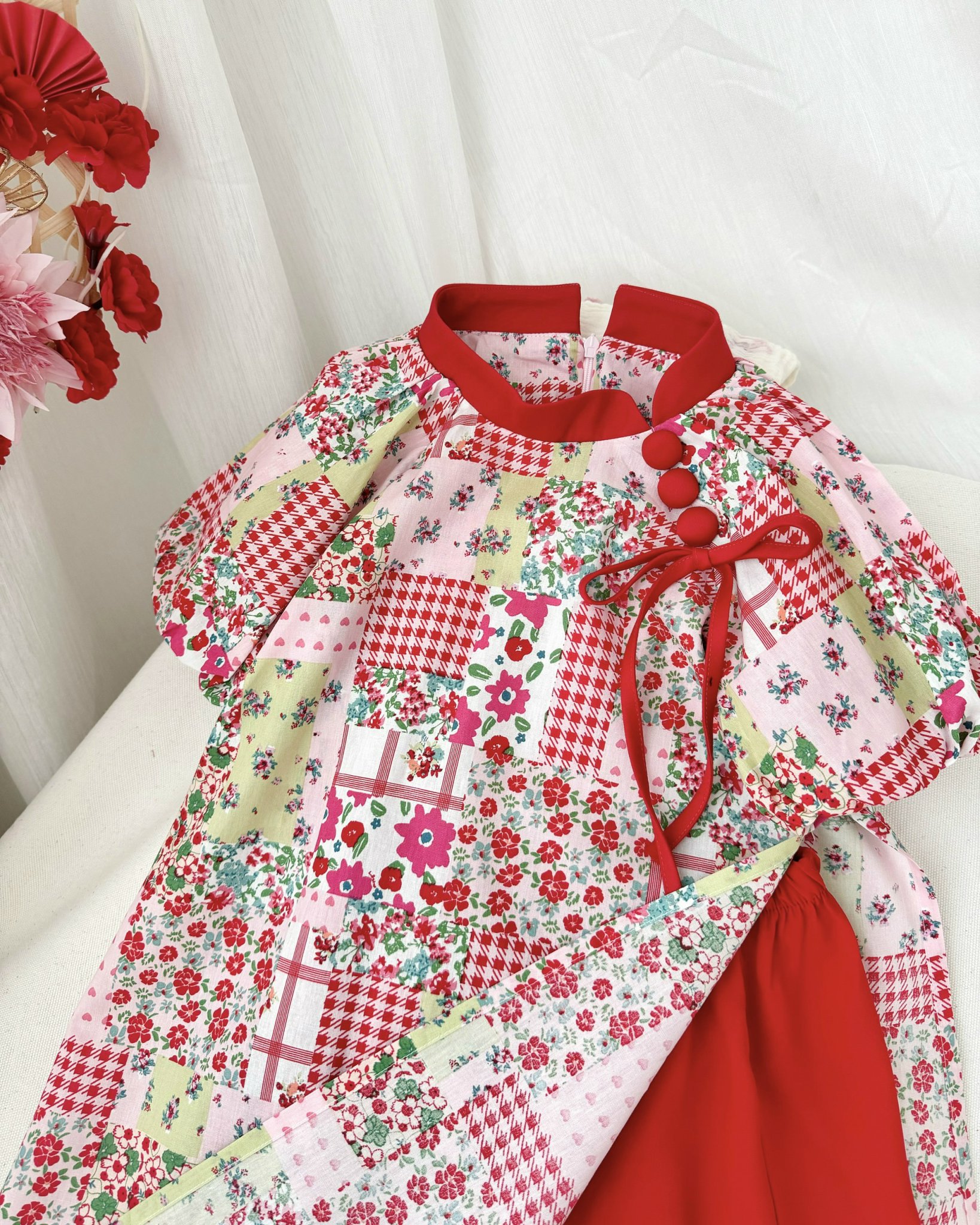 [NEW ARRIVAL] ÁO DÀI BỘ NƠ CỔ BÉ GÁI