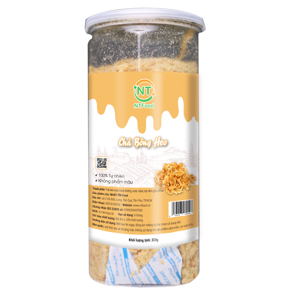 Chà bông heo ntfood hủ pet 250 gram - nhất tín food