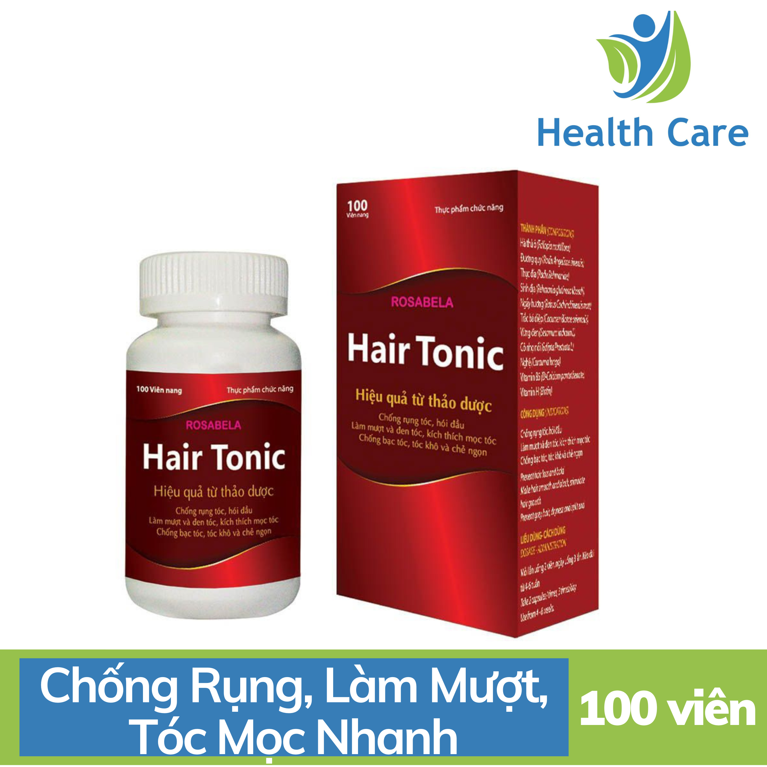 Hair tonic kích thích mọc tóc nhanh, chống rụng tóc và làm tóc chắc khỏe, đen bóng- hộp 100v