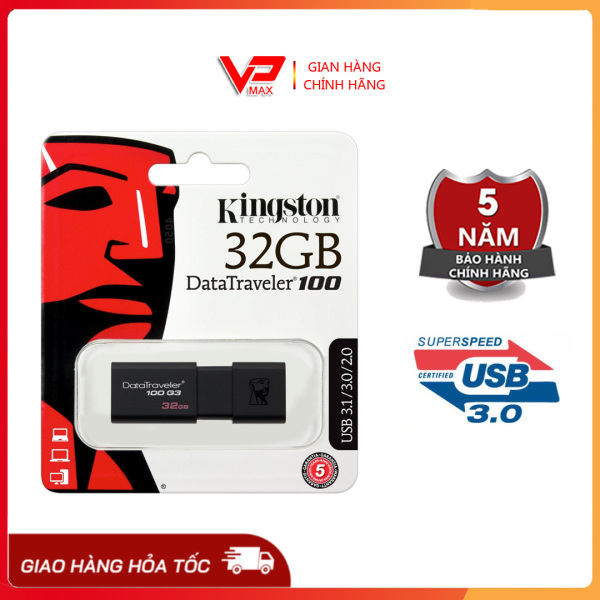 ♨️FREESHIP ♨️ USB 32GB Kingston DT100 G3 chuẩn 3.0 chính hãng bảo hành 5 năm - VPMAX - USB giá rẻ, USB tốc độ cao