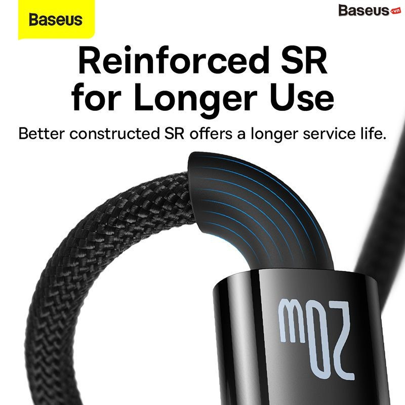Cáp Sạc nhanh Tự Ngắt Gen2 Baseus Explorer Series cho iPhone/ iPad (Type C to Lightning Auto Power-Off, PD 20W Fast Charging Data Cable )