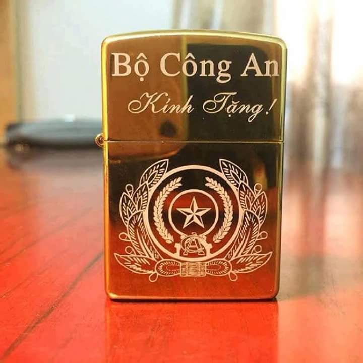 [HCM]Zippo Khắc Laze Logo Bộ Công - An Vàng