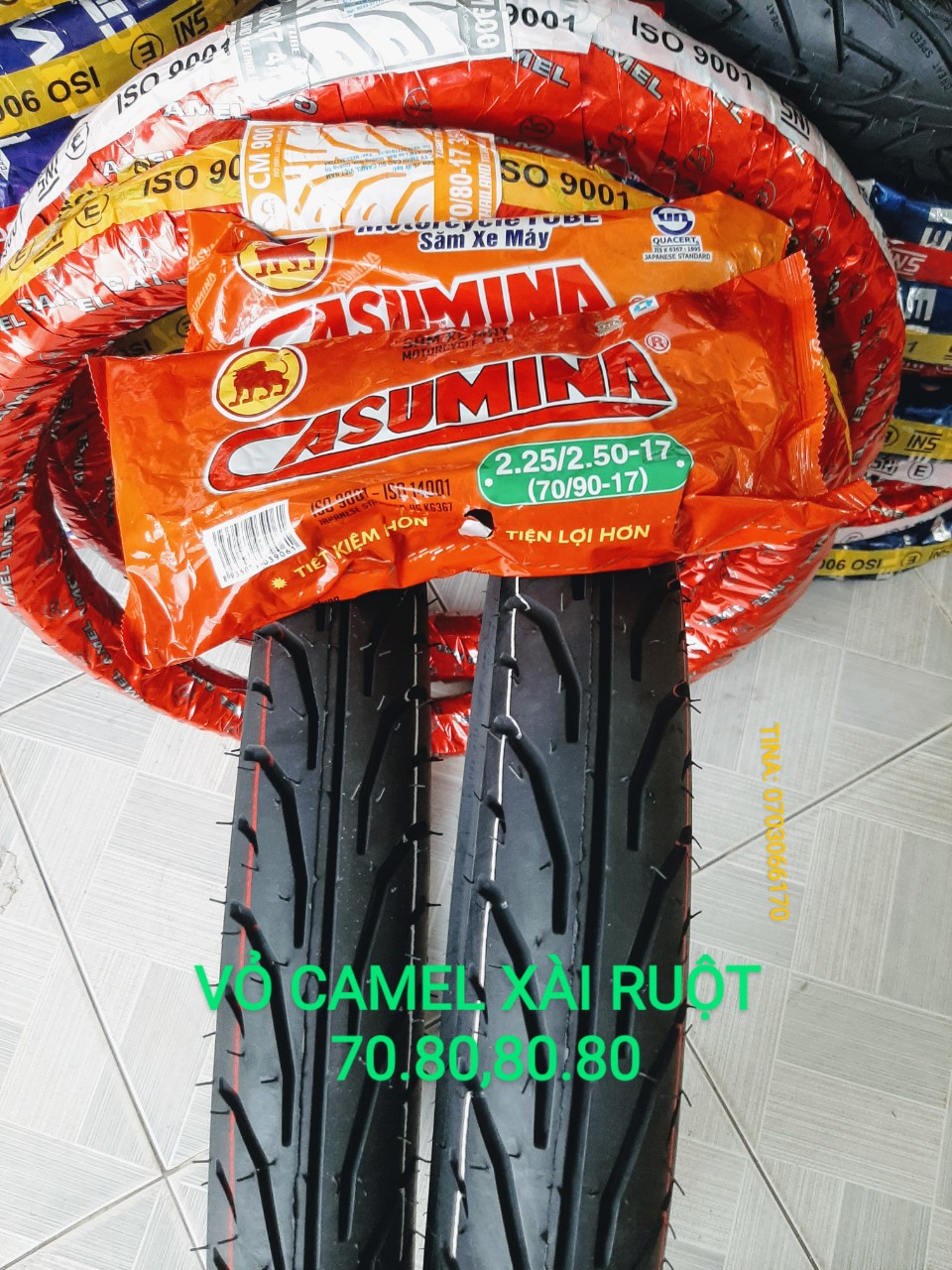 [HCM]CẶP VỎ CAMEL CÓ RUỘT 70.80 .80.80 GẮN XE EXCITER  VÀ CÁC DÒNG XE KHÁC