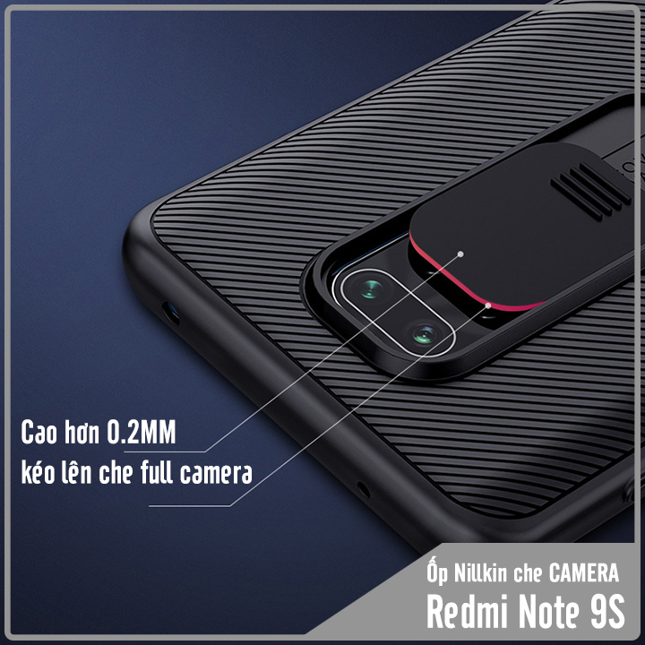 Ốp lưng cho Xiaomi Redmi Note 9S - Note 9 Pro NIllkin CamShield che camera