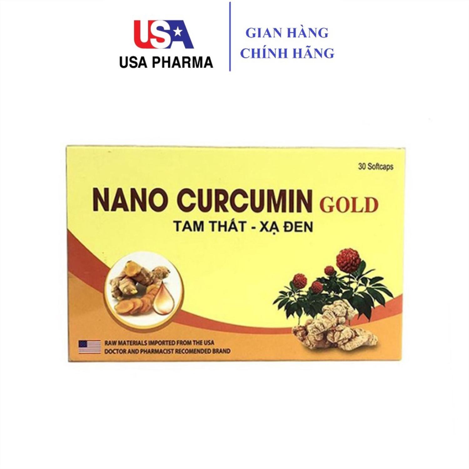 Nano Curcumin Gold Tam thất xạ đen - hết đau dạ dày tá tràng hộp 30 viên
