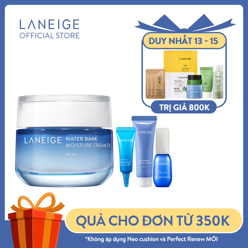 Kem Dưỡng Ẩm Với Thành Phần Nước Khoáng Xanh Dành Cho Da Khô Water Bank Moisture Cream Ex 50 Ml + Tặng Bộ Water Bank Moisture Trial Kit giá rẻ