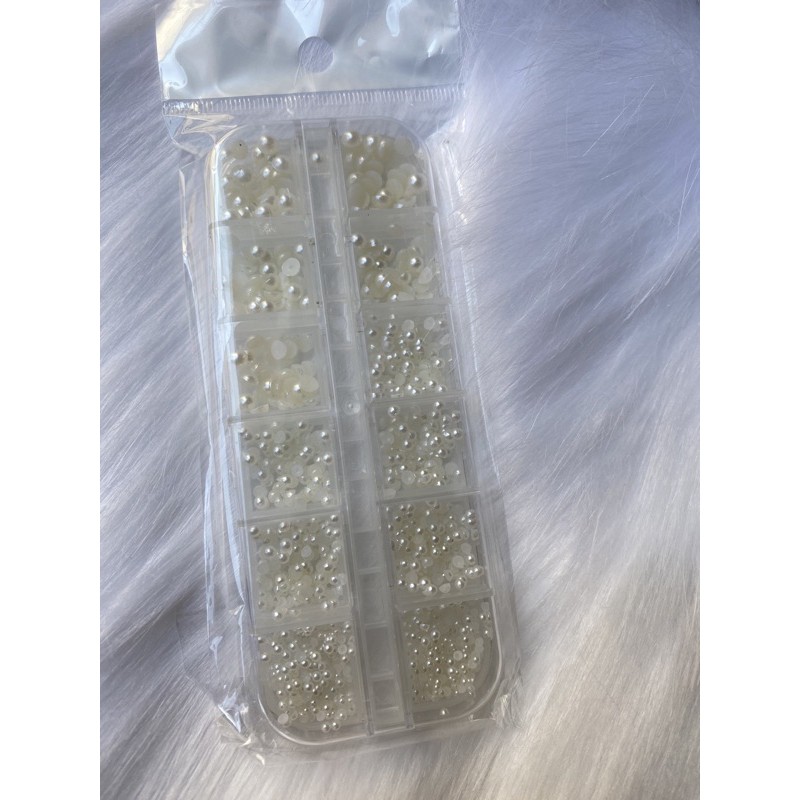 [GIẢM SỐC] Set Ngoc Trai nửa mix size trắng trang trí móng