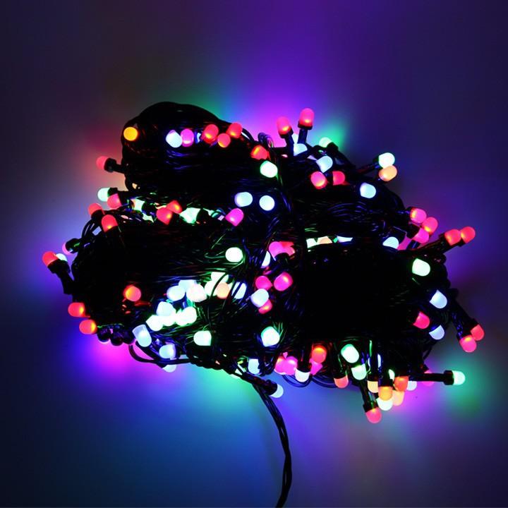 Dây đèn chớp nháy nhiều màu 45m bóng to Q8, dây đèn LED, đèn trang trí tết, dây đèn chớp tắt đủ màu