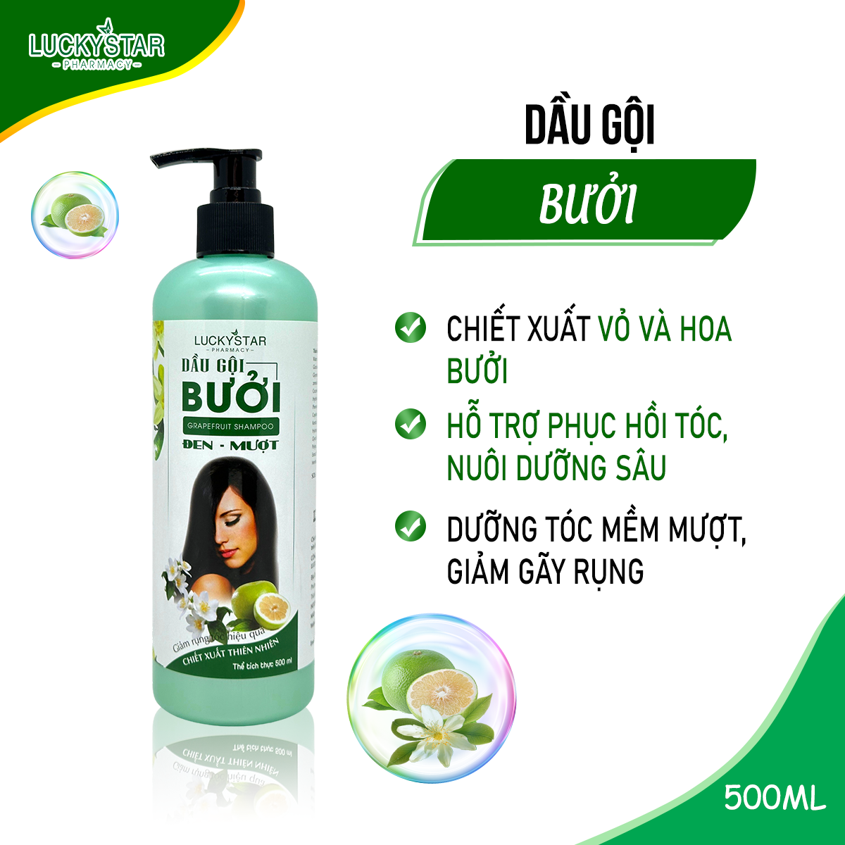 Dầu Gội Tinh Dầu Bưởi Lucky Star