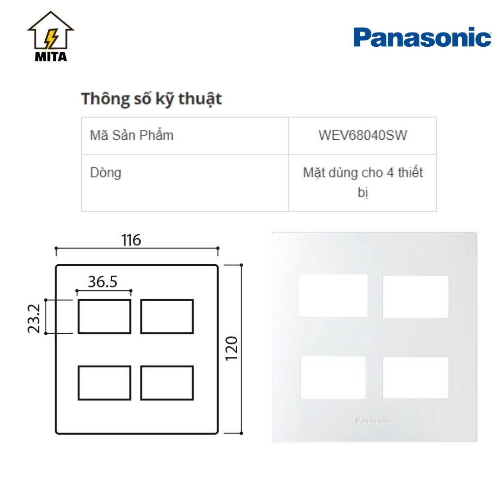 Mặt Module 1,2,3,4 Panasonic Wide - Thiết bị điện Panasonic - MITA