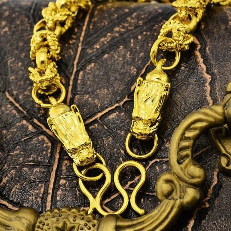 Dây chuyền nam đầu rồng mạ 24K