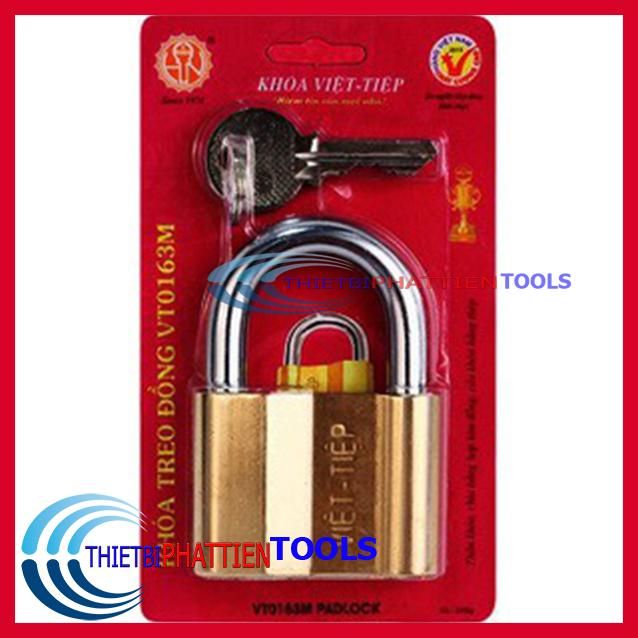 Ổ Khóa Cửa VIỆT TIỆP VT0163M Đồng Thau 6 Phân Kích Thước 83 x 58 mm Ống Phi 10mm Chính Hãng