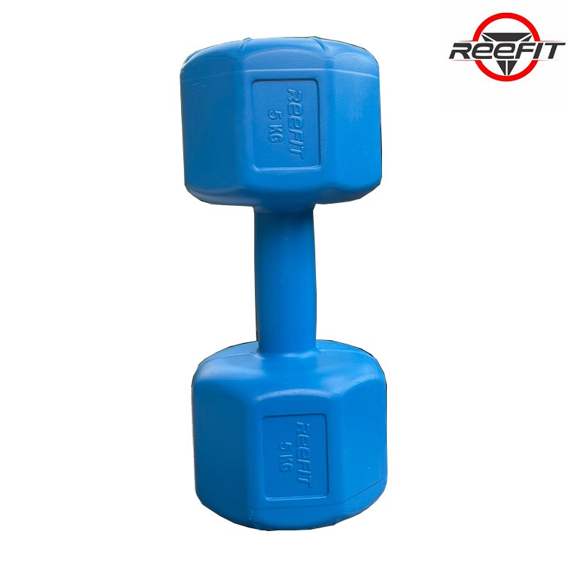 Bộ 2 vỏ tạ tay nhựa bát giác Reefit 5kg không ruột (gồm 2 vỏ 5kg)