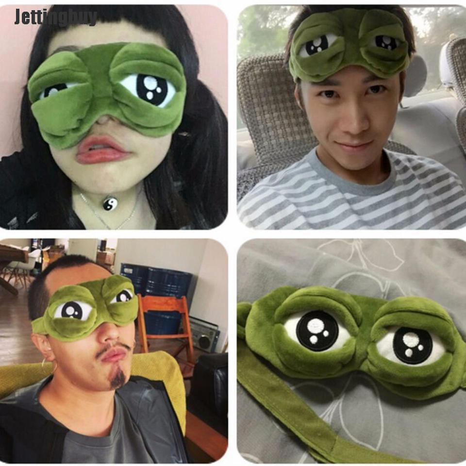 Jettingbuy Frog Sad Frog 3D Eye Mask Cover Sleeping Funny Rest Sleep Anime Accessories Gift