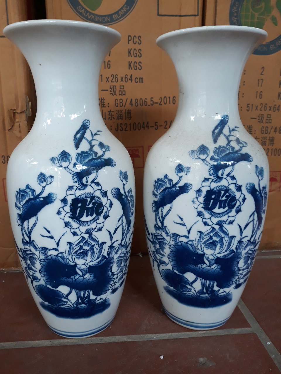 Lộc bình - Lọ hoa sứ Bát Tràng 58 cm