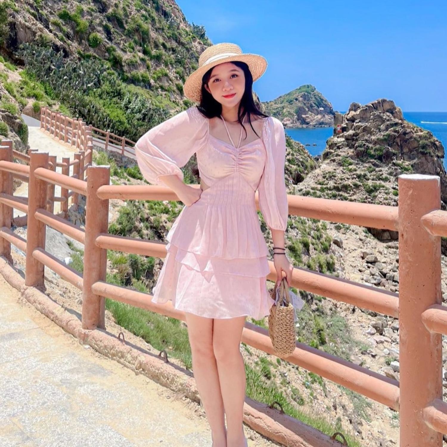 Đầm LILINA - Đầm khoét lưng tùng bèo