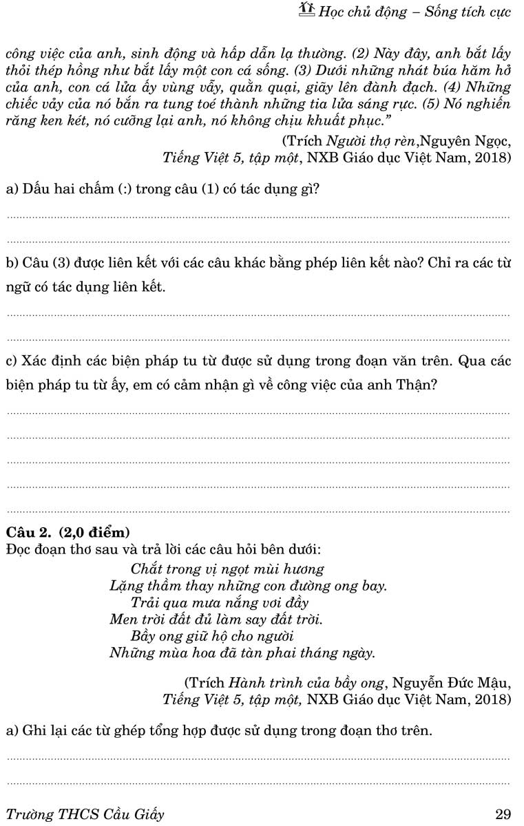 Chinh phục Đề thi vào lớp 6 Môn Tiếng Việt
