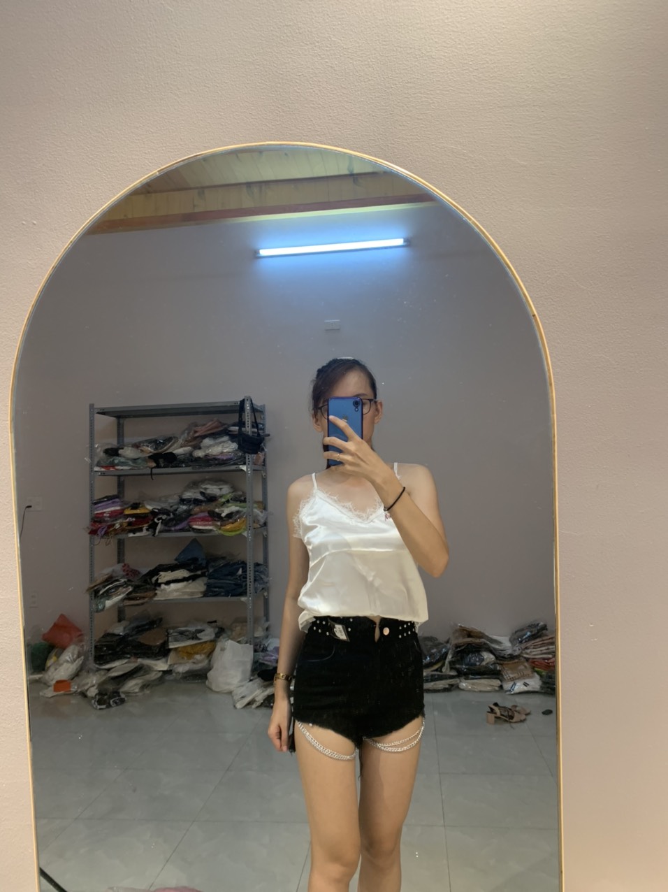 Áo 2 Dây Phi Lụa Phối Ren,Áo 2 Dây ,LY STORE