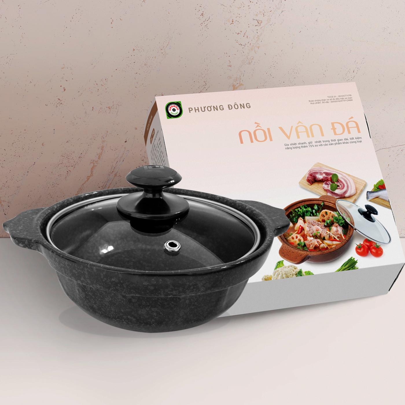 Nồi sứ cạn vân đá Phương Đông PDVC-2.0L