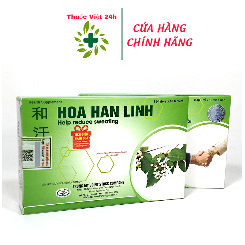 Hòa Hãn Linh (Hộp 30 viên) - Dành Cho Người Ra Mồ Hôi Nhiều - Thuocviet24h