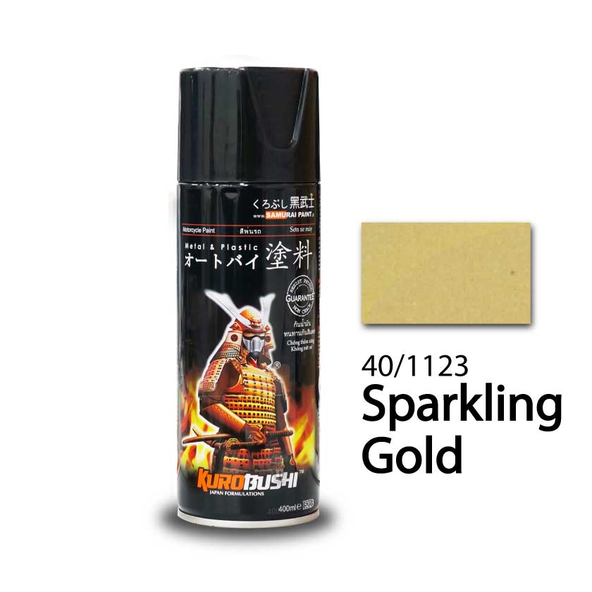 Sơn xịt Samurai 1123 màu vàng ánh kim lấp lánh