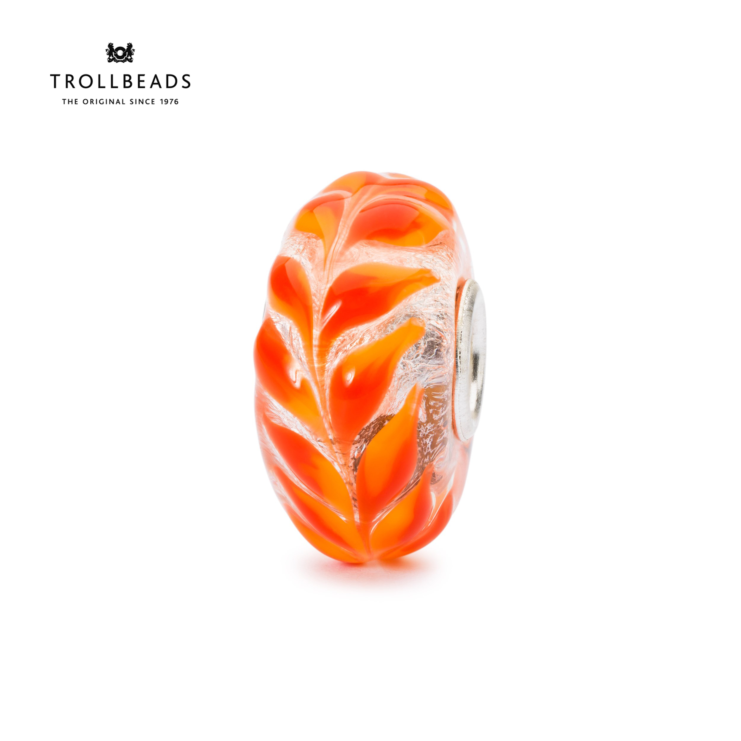 Trollbeads bead thuỷ tinh cao cấp Golden Foliage