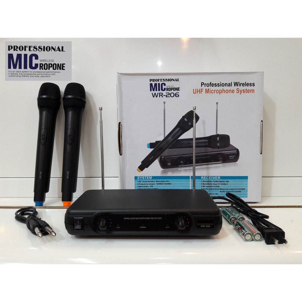 Micro karaoke Bose WR 206 – Micro không dây sóng UHF – Hát nhẹ, chống hú hiệu quả bảo hành 12 tháng