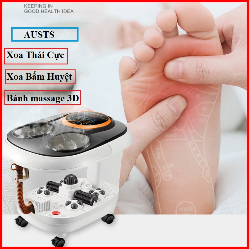 Bồn ngâm chân massage tự động Kaimedi xuất Hàn, kèm màn hình điện tử đa chức năng, kết hợp sục khí sưởi ấm hồng ngoại cao cấp, Máy ngâm chân massage, mode mới nhất, có điều khiển từ xa, giúp thải khí độc, lưu thông máu
