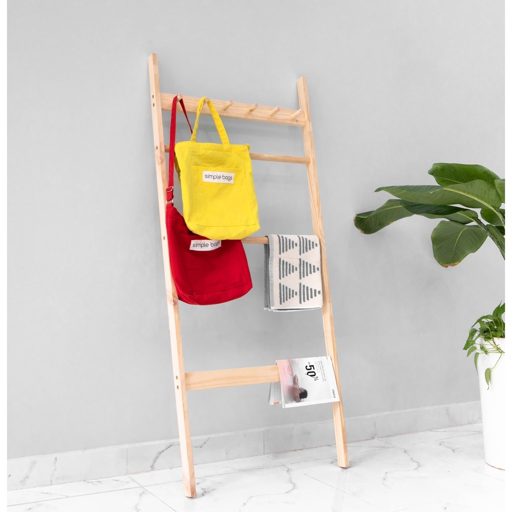wooden ladder towel