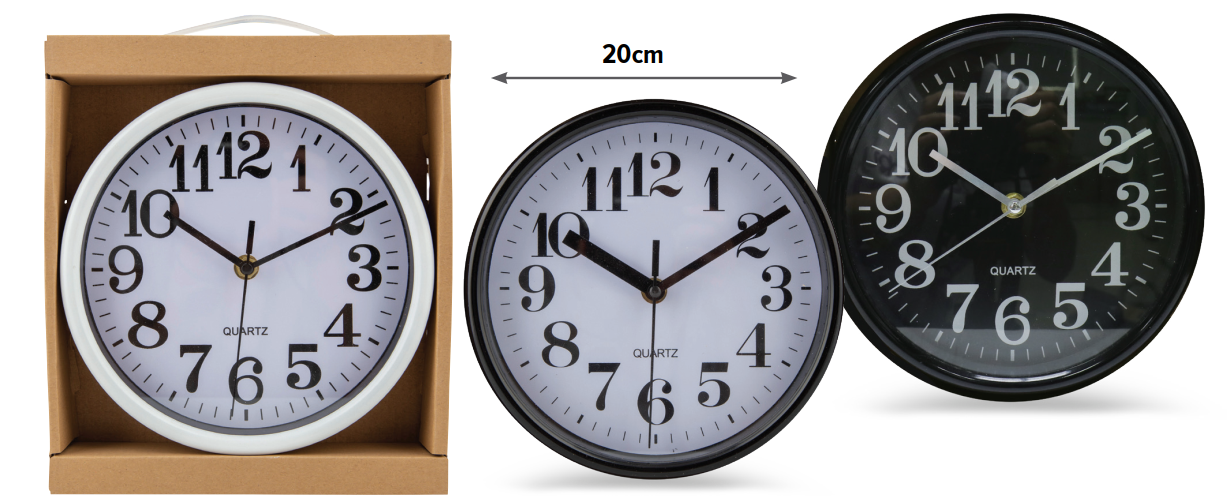 Đồng Hồ Tròn Đen/ Trắng 20cm Uncle Bills GW0142