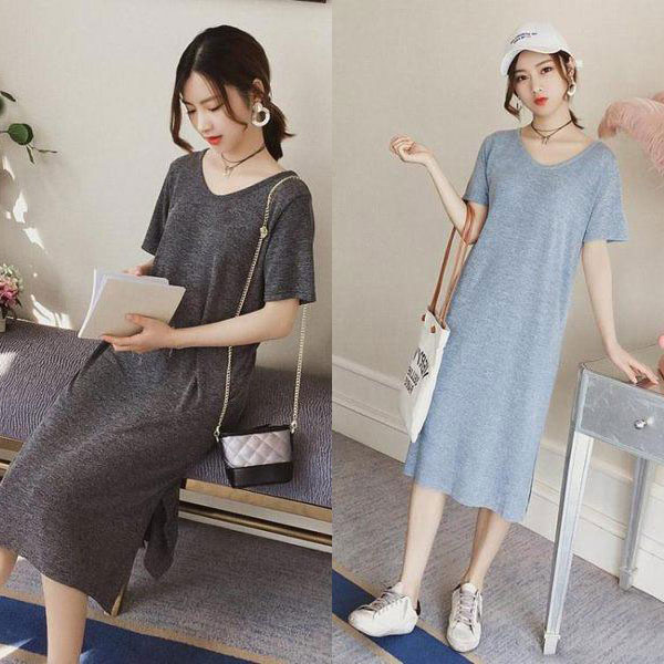 [HCM]Đầm Thun Trơn Basic