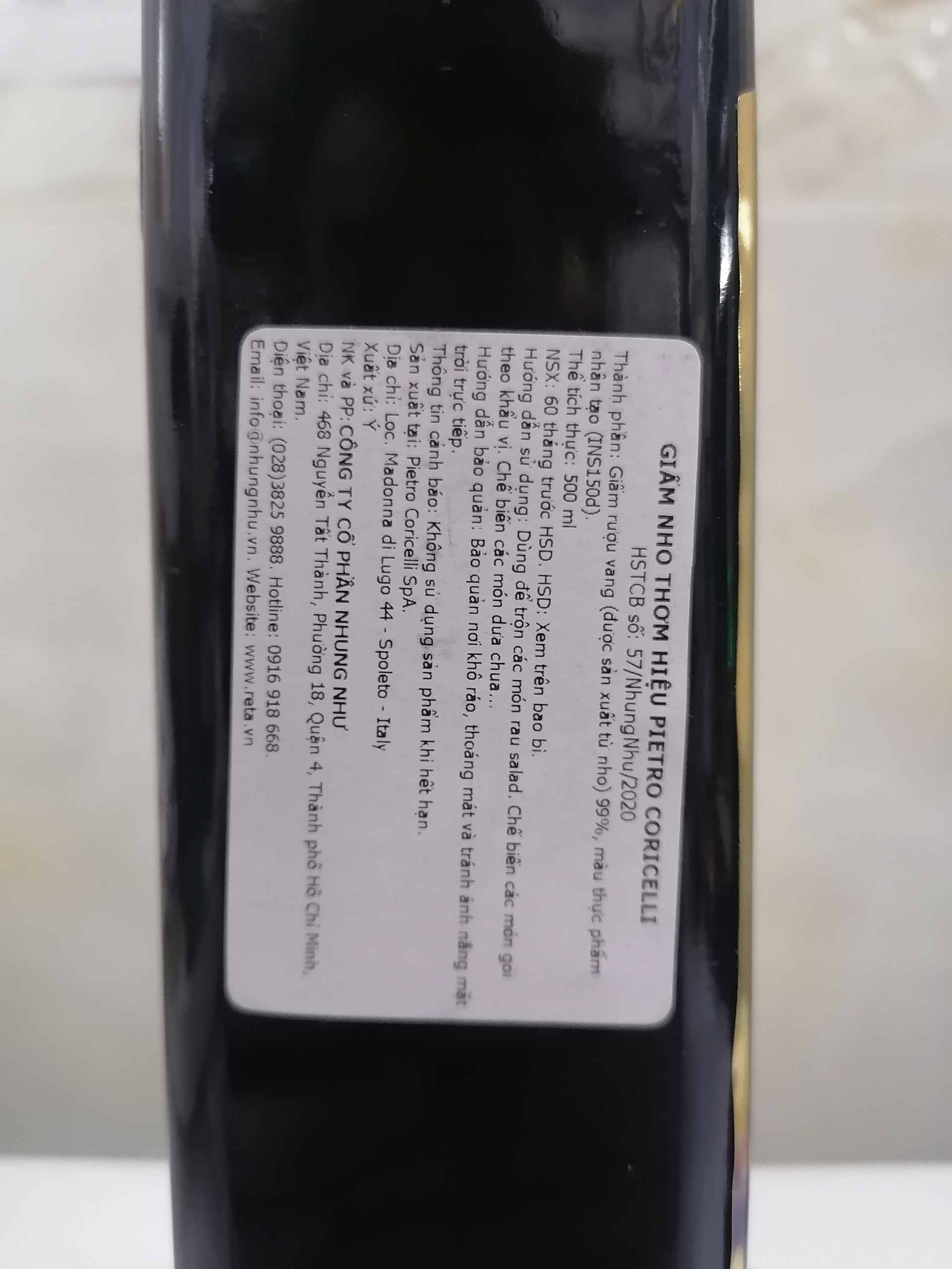 [Chai 500ml] GIẤM NHO [Italia] PIETRO CORICELLI Balsamic Vinegar (nhn-hk)