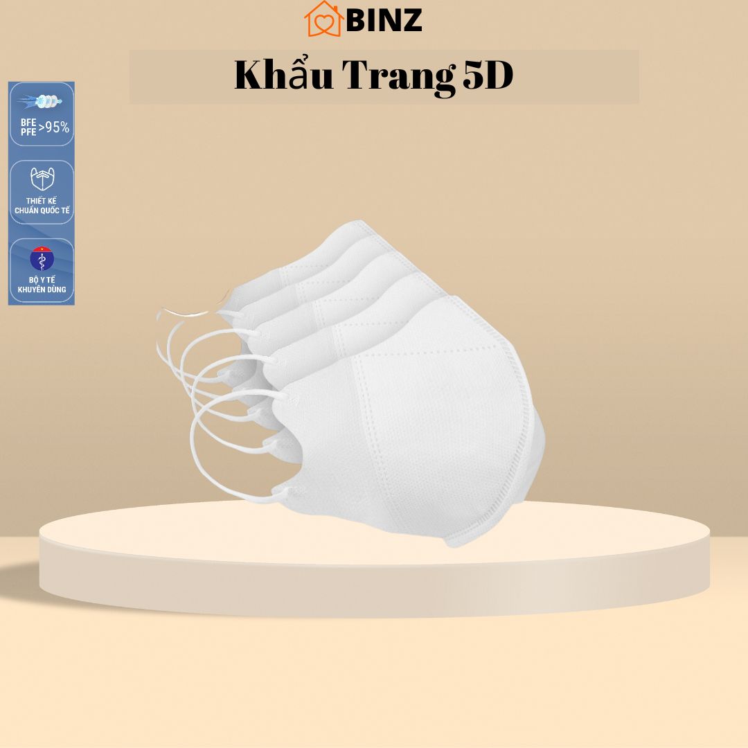 Set 200 chiếc khẩu trang 5d người lớn (màu trắng)
