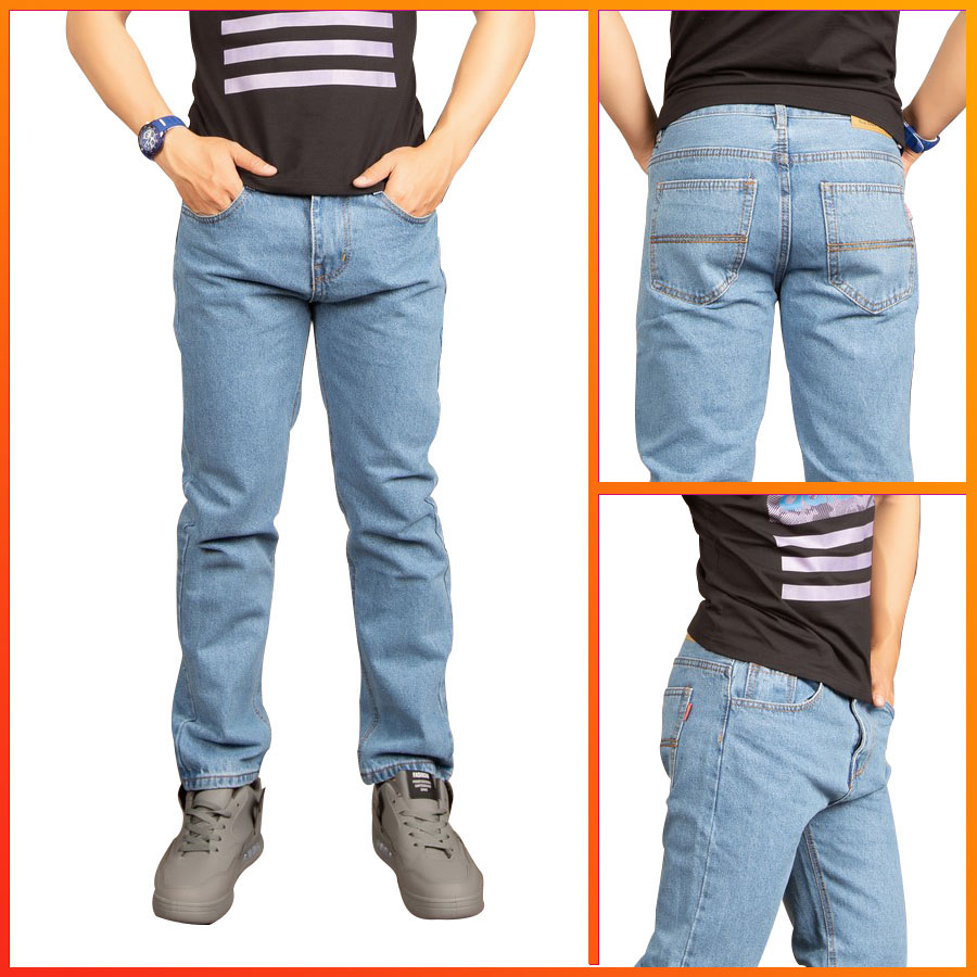 [Hoàn Tiền 15%] [HCM]Quần jean nam ống suông vải dày đẹp không phai màu đường chỉ may chắc chắn SG61 Saosaigon